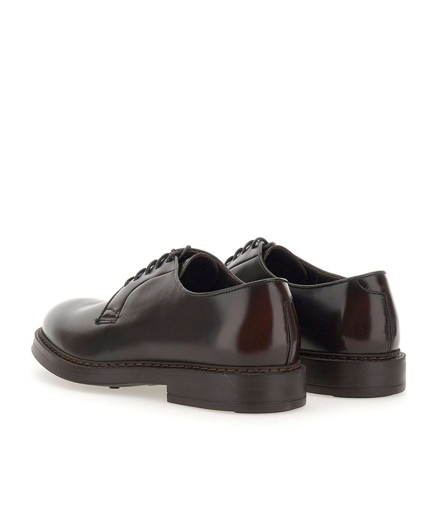 Doucal's Lace-up Leather Derby Shoes In Black