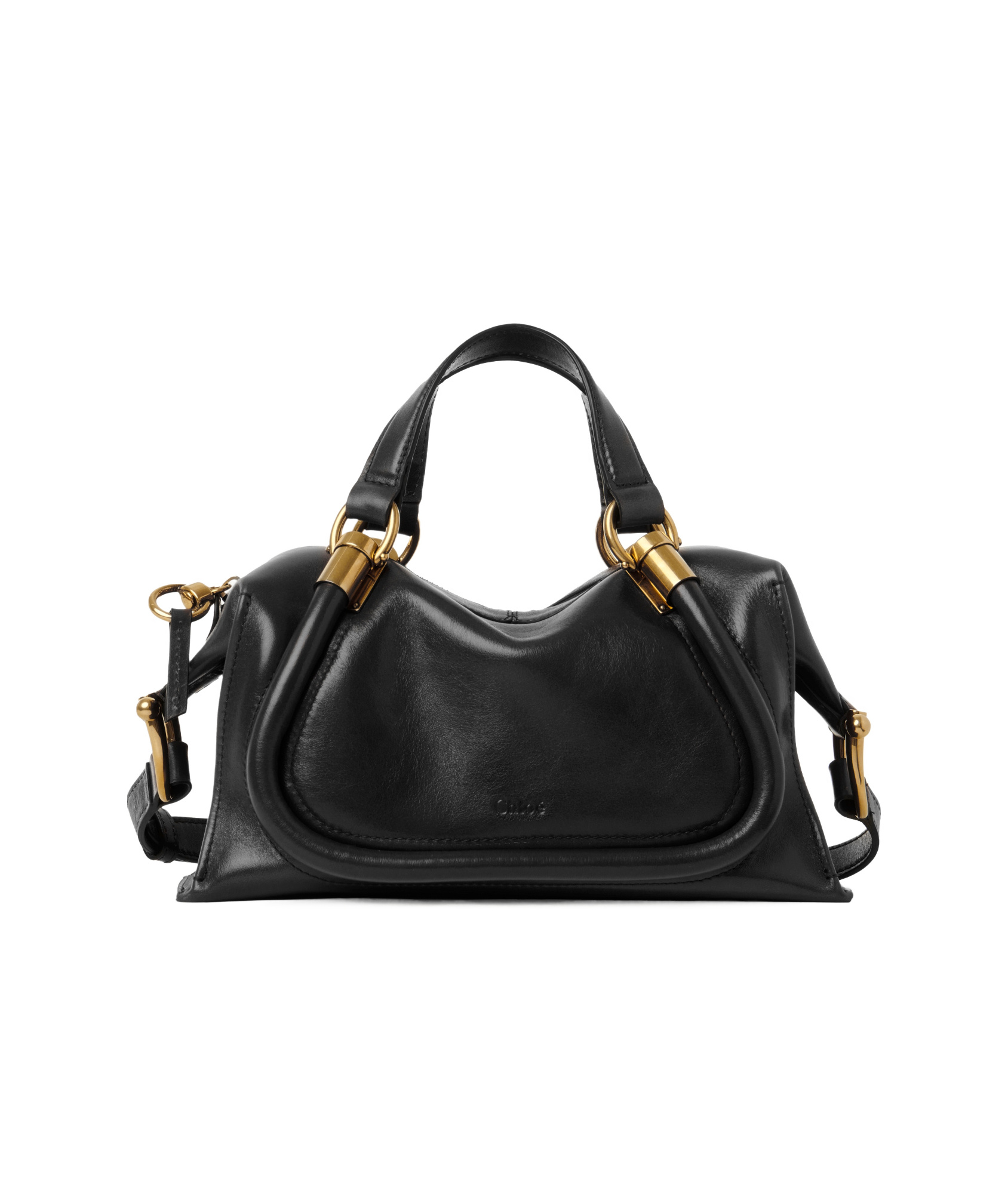 Chloé Paraty 24 Leather Shoulder Bag In Black