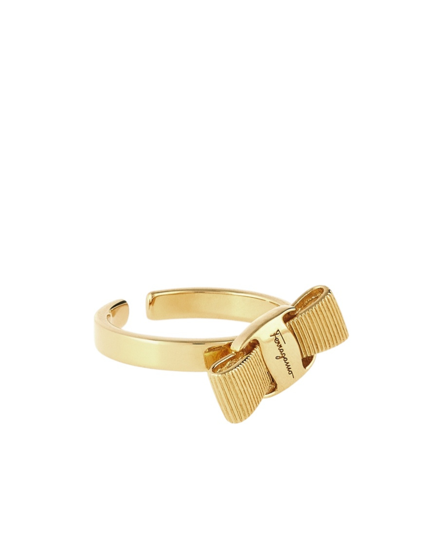Ferragamo Vara Bow Ring In Yellow