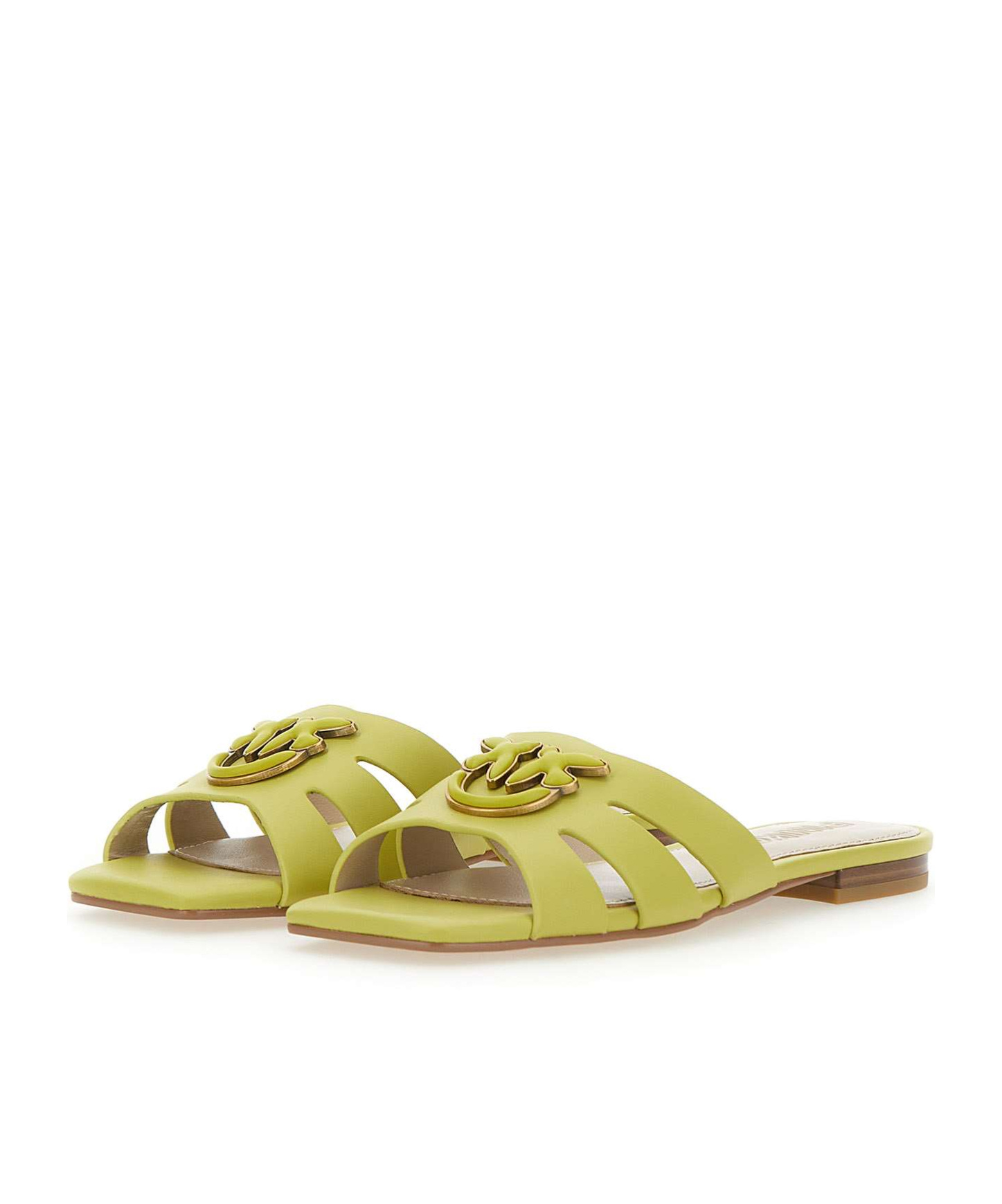Shop Pinko Love Birds-motif Sandals In Green