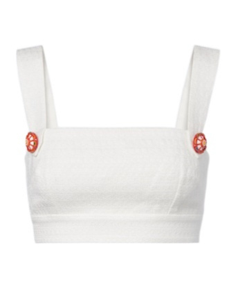 Dolce & Gabbana Cotton And Linen-blend Crop Top In White