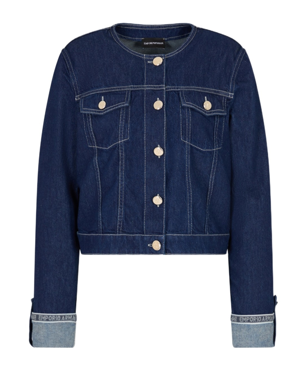 Emporio Armani Long Sleeve Denim Jacket In Blue