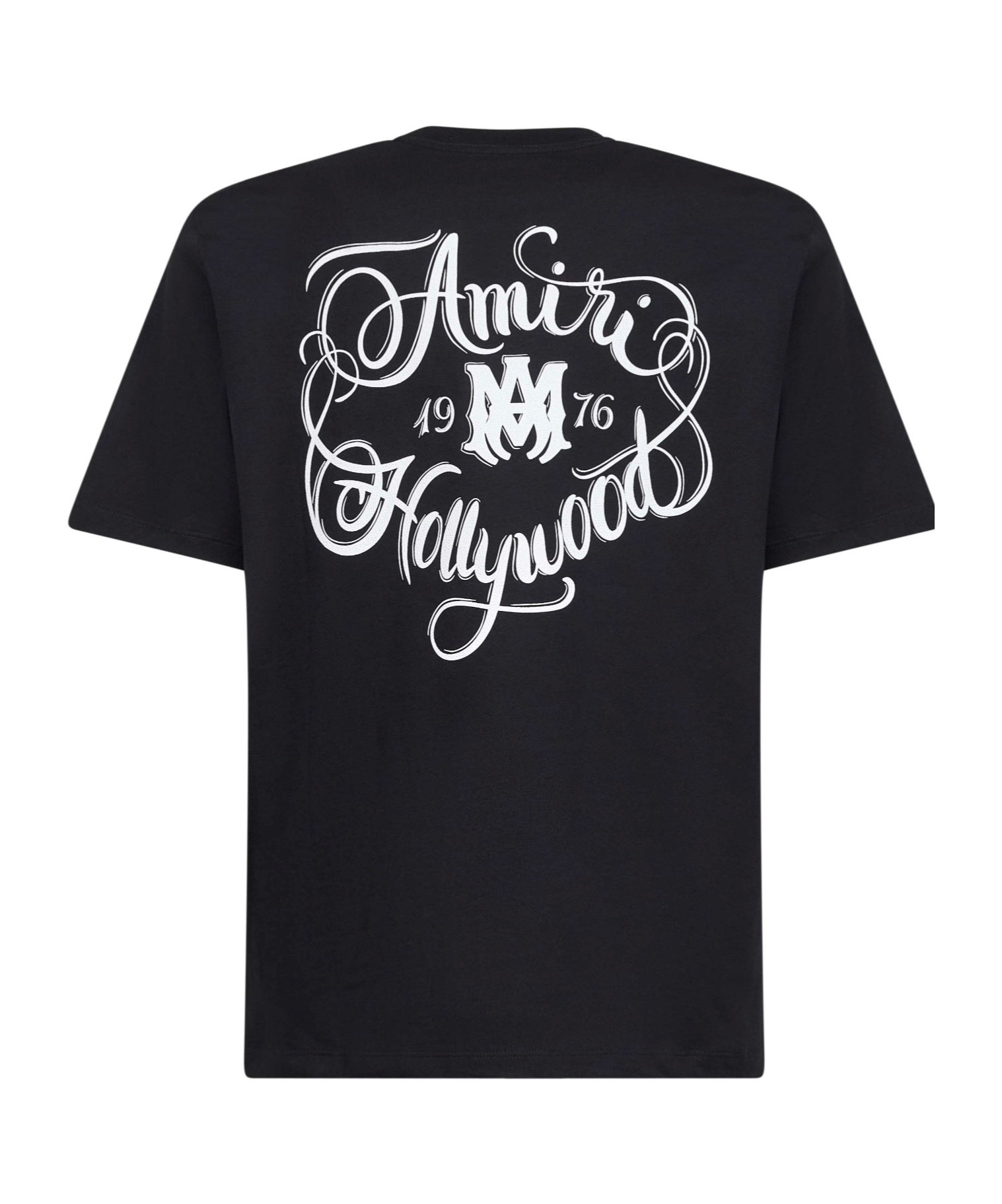 Amiri Graphic Print Crew Neck Short Sleeve Top In Black