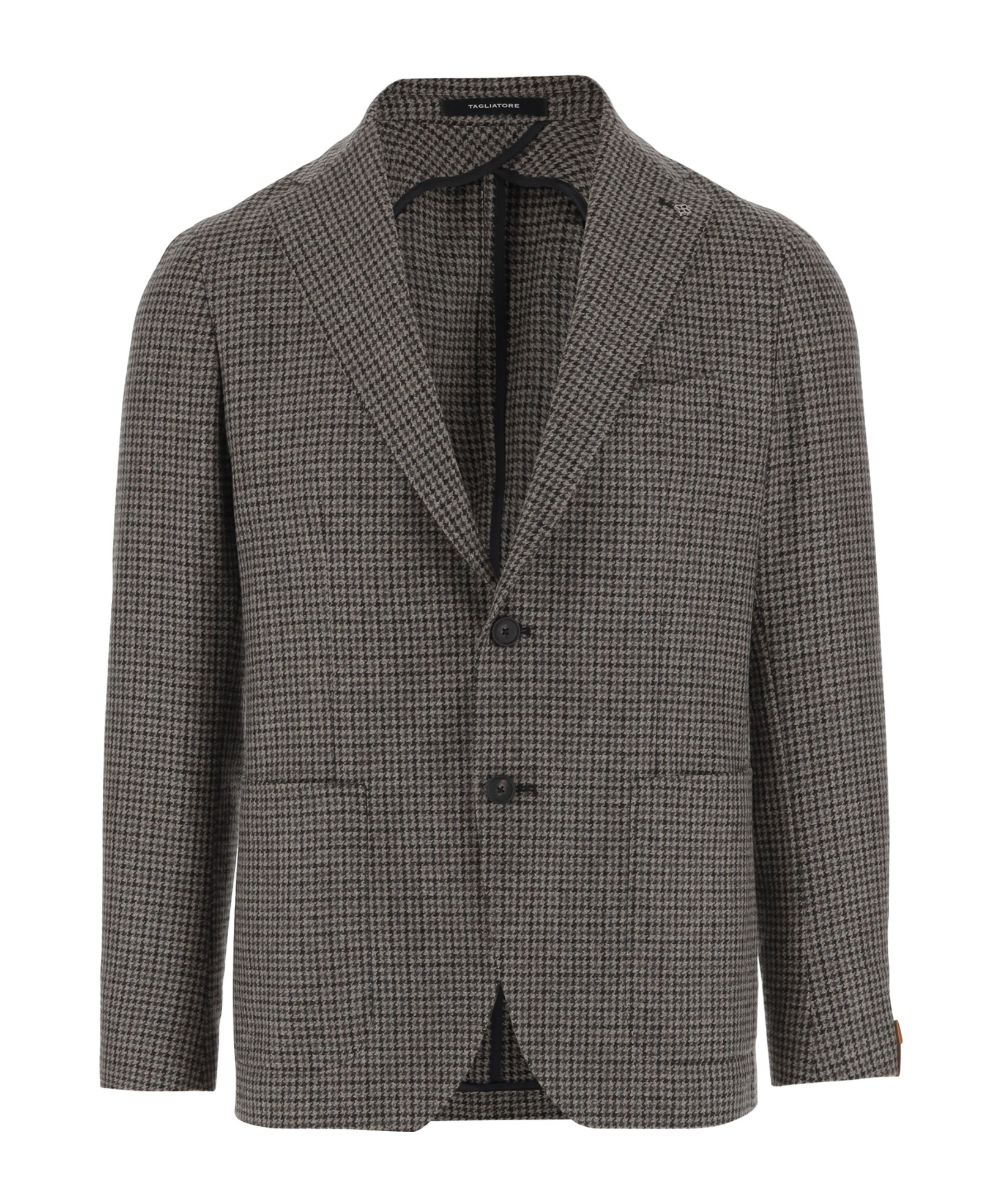 Tagliatore Houndstooth Patterned Single-breasted Blazer In Black