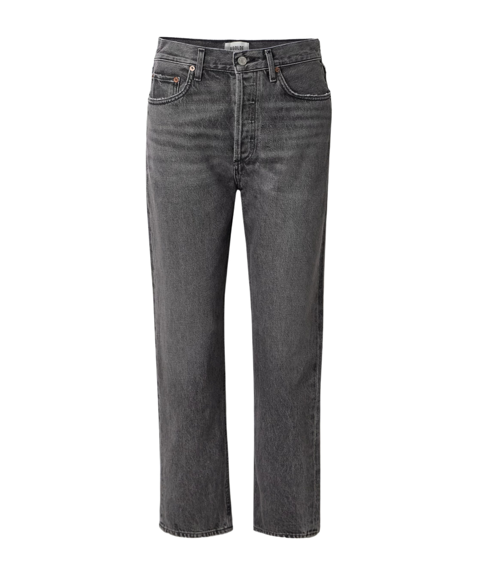 Agolde High Waist Straight Jeans In Black