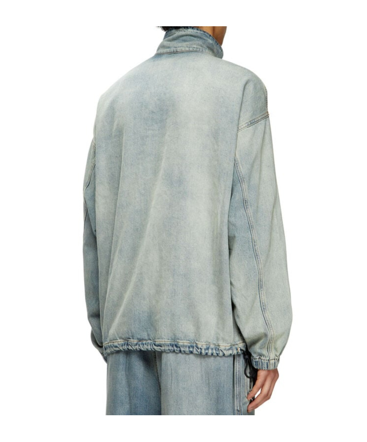 Diesel Denim Pullover In Light Bicolour Denim In Gray