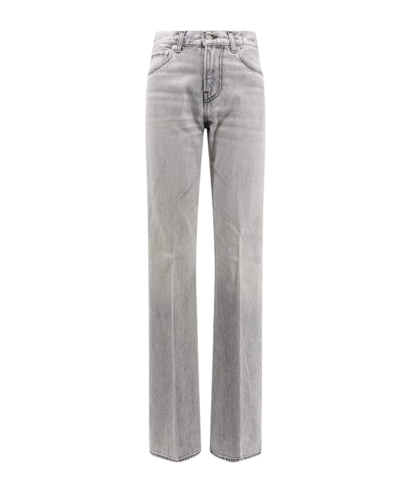 Haikure Flora Fog Mid-rise Flared Jeans In Gray