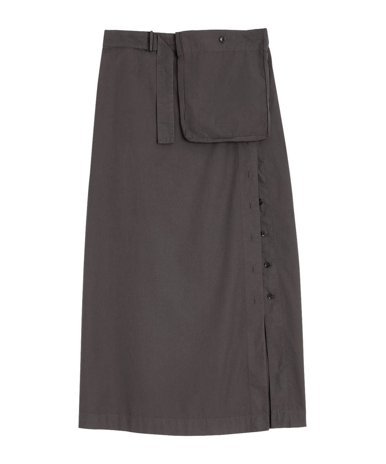 Shop Lemaire Buttoned Long Skirt In Brown