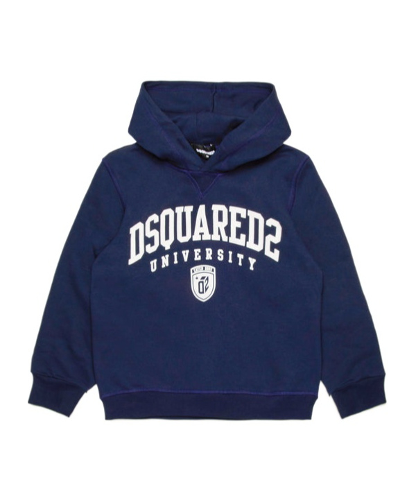 Shop Dsquared2 Logo-print Cotton Hoodie In Blue