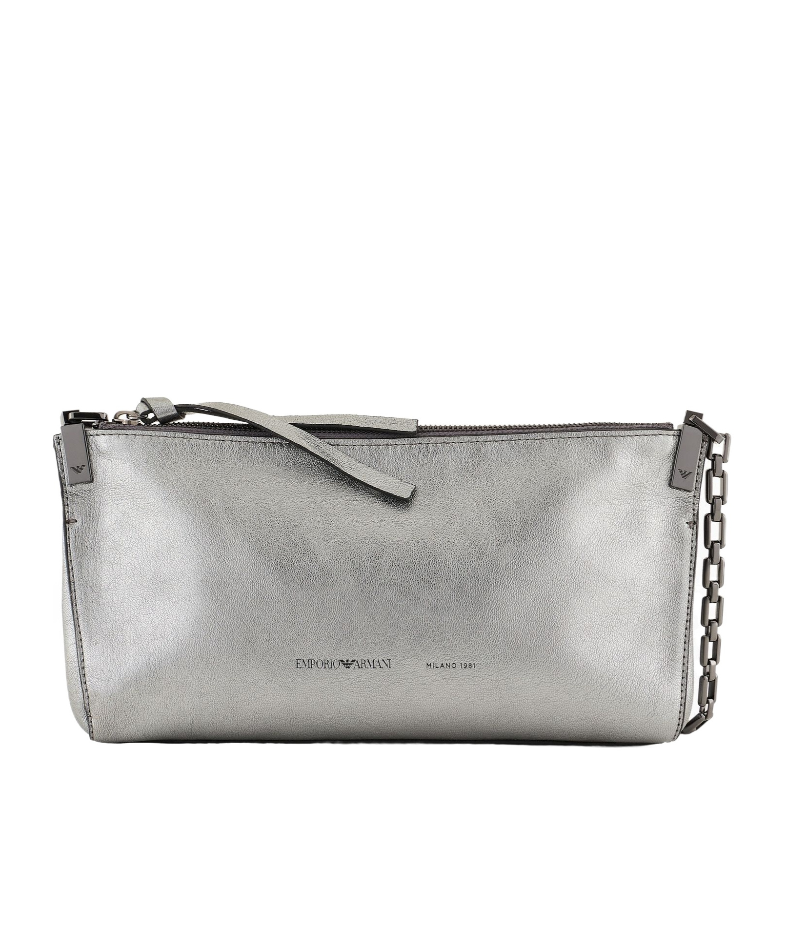 Emporio Armani Chain Shoulder Bag In Gray