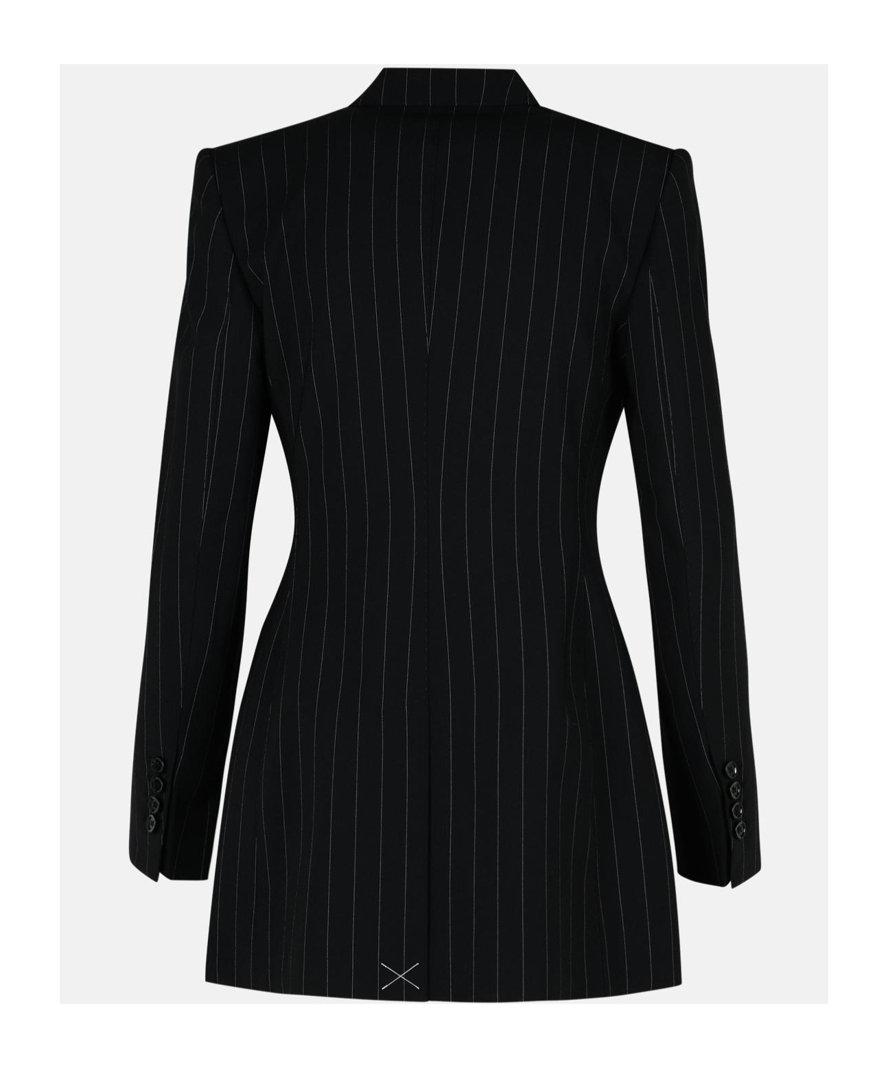 Dolce & Gabbana Double-breasted Pinstriped Blazer In Black