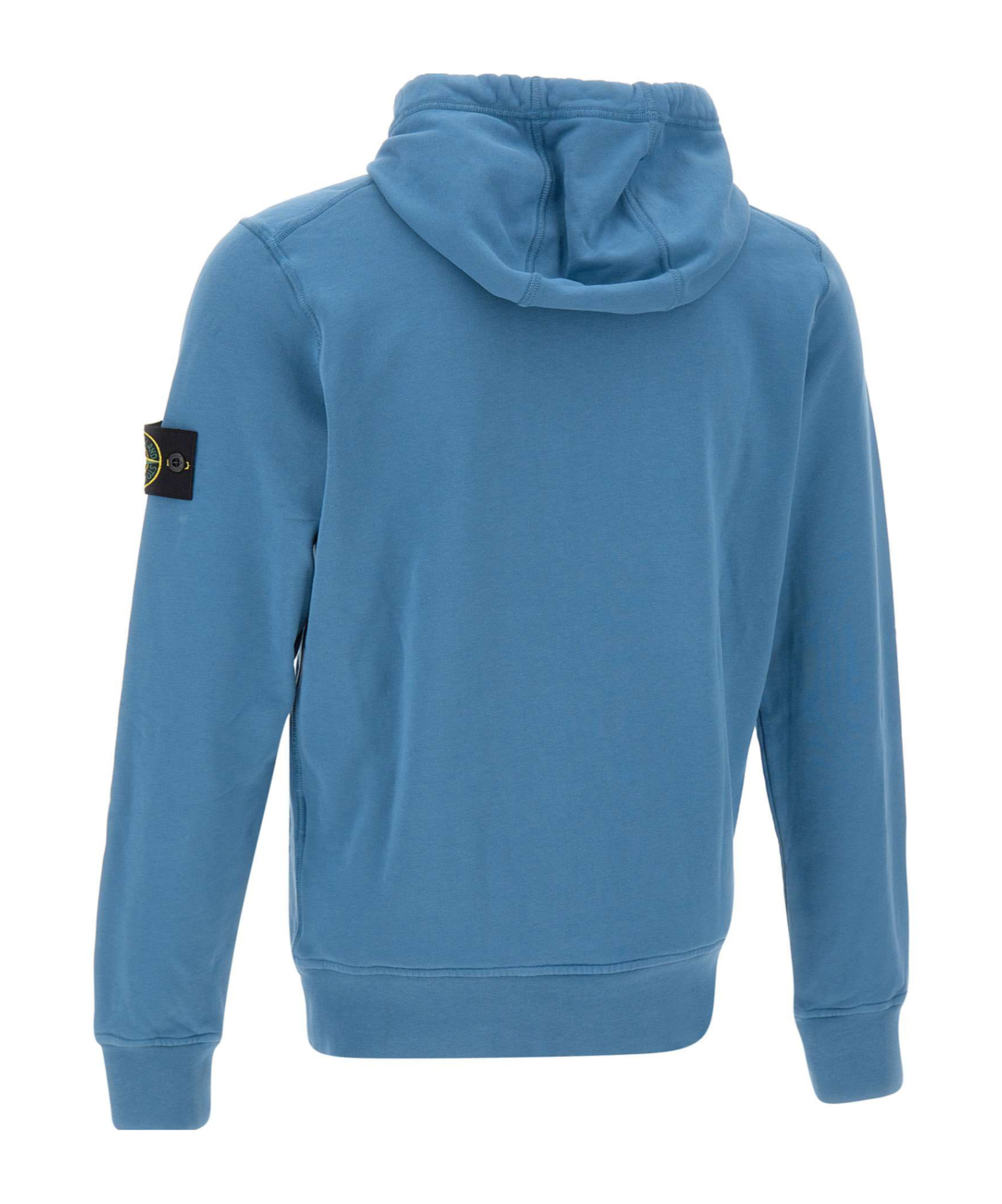Stone Island Long-sleeved Hooded Sweatshirt In Blue