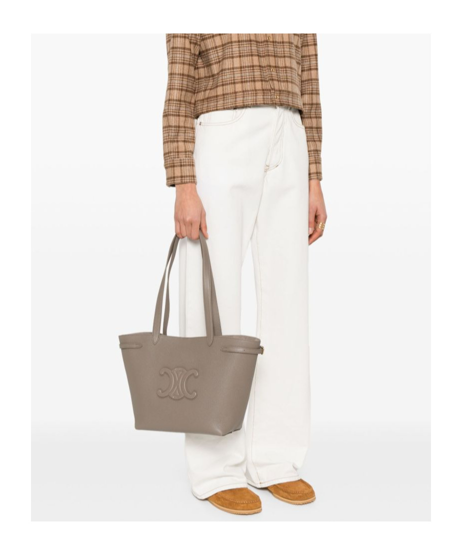 Celine Women Cuir Triomphe Anais Small Borsa Shopping In Gray