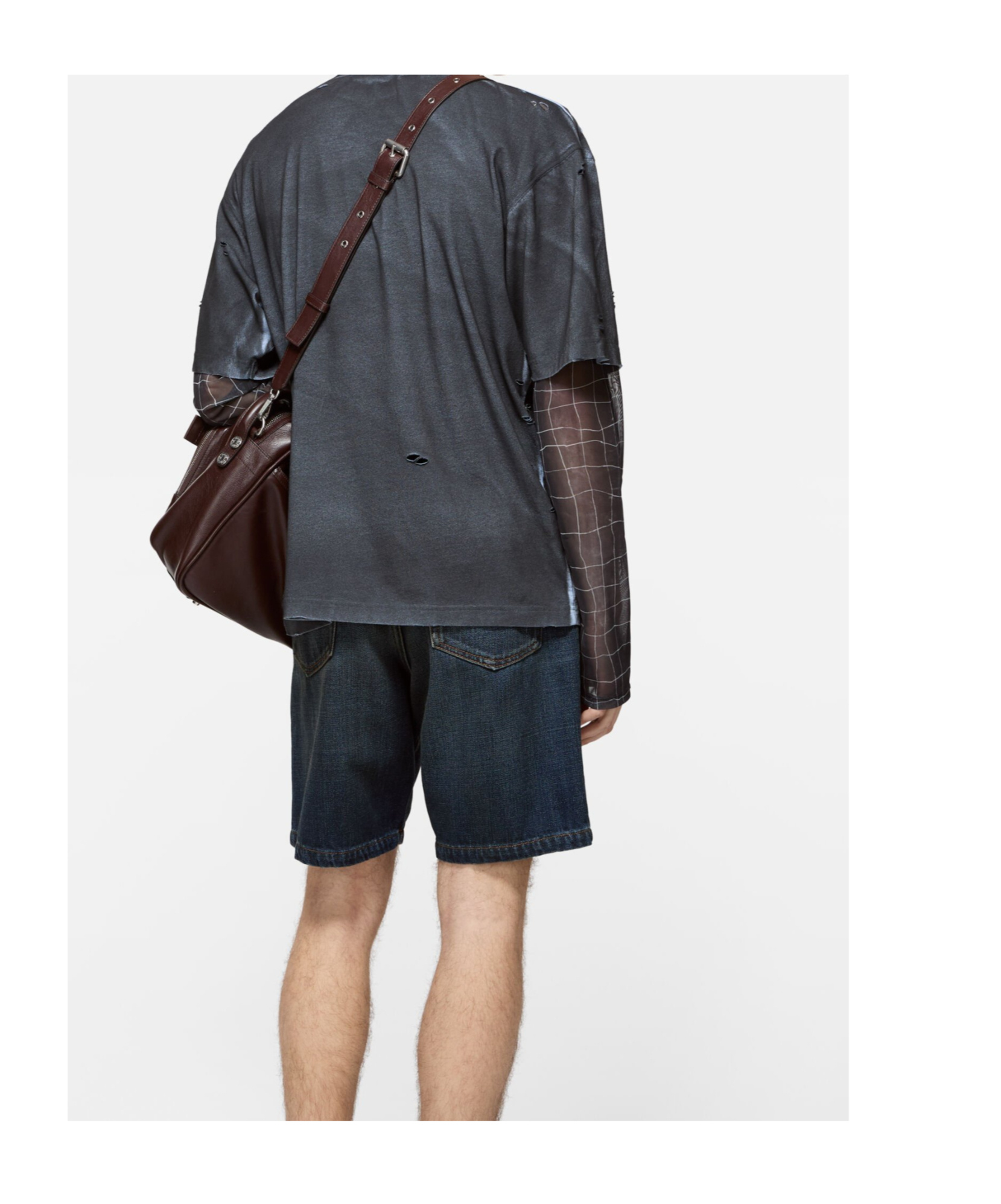 Acne Studios Logo Distressed T-shirt In Gray