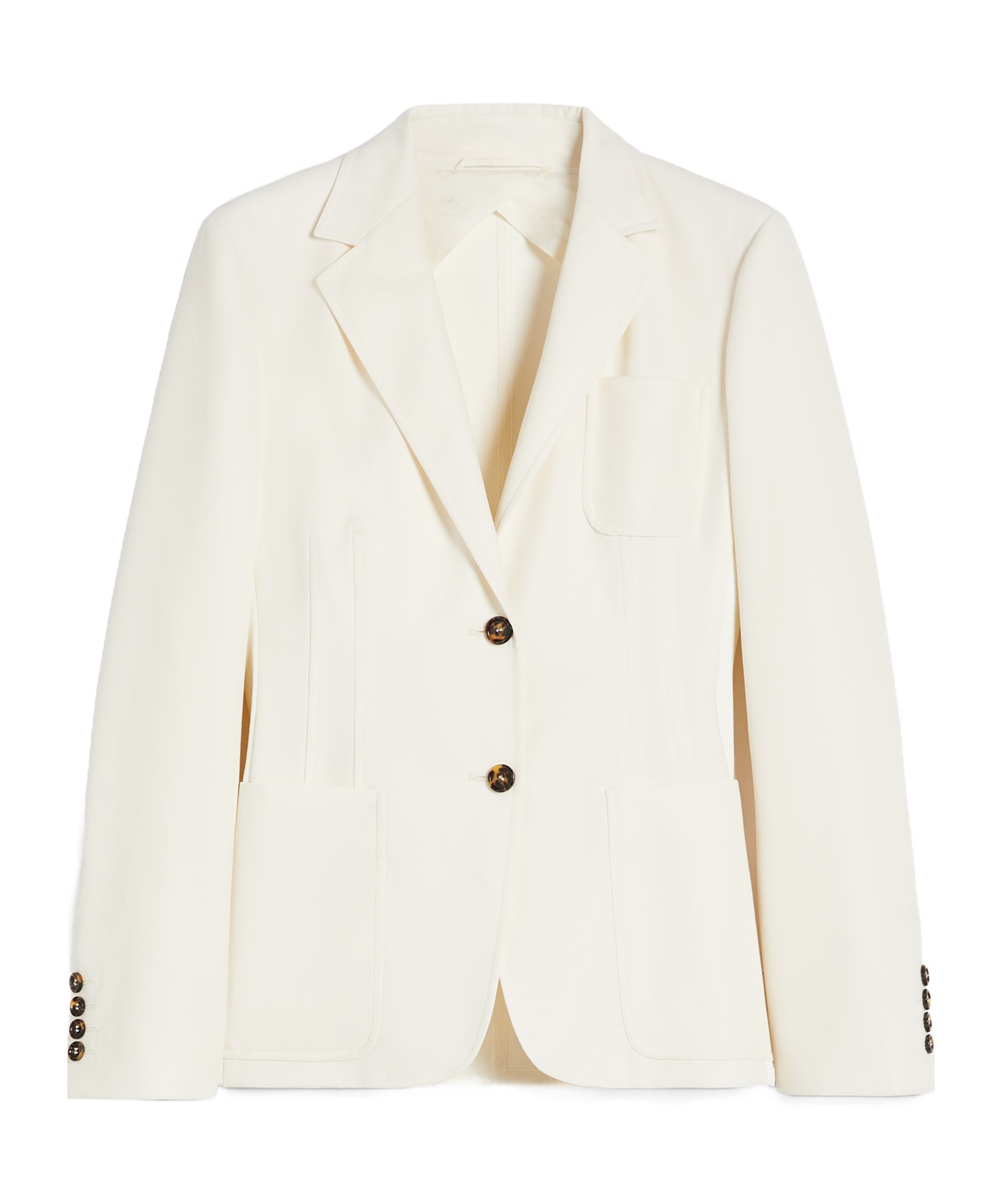 Max Mara Fitted Cotton Blazer In Ivory