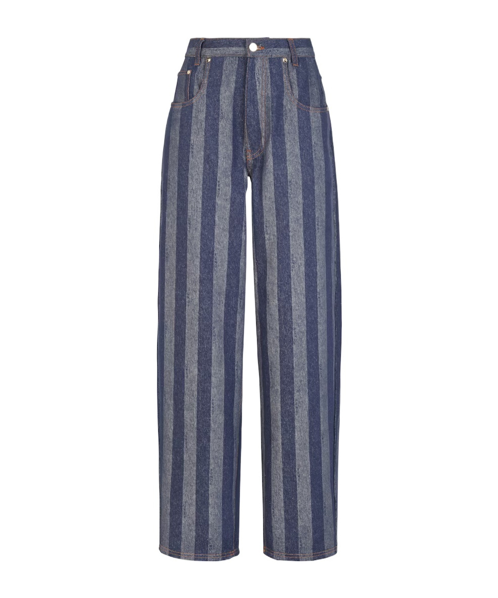 FENDI PEQUIN STRIPED STRAIGHT-LEG JEANS 