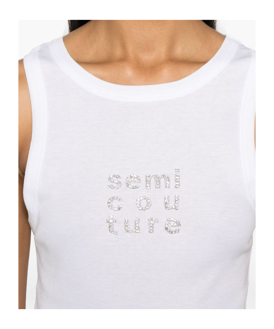 SEMICOUTURE ROUND COLLAR SLEEVELESS VEST