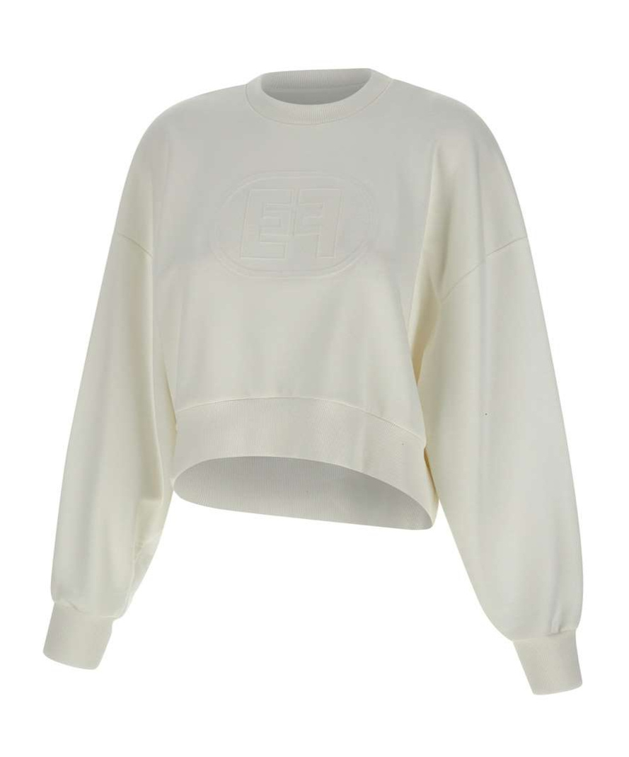 Elisabetta Franchi Cotone Hoodie In White