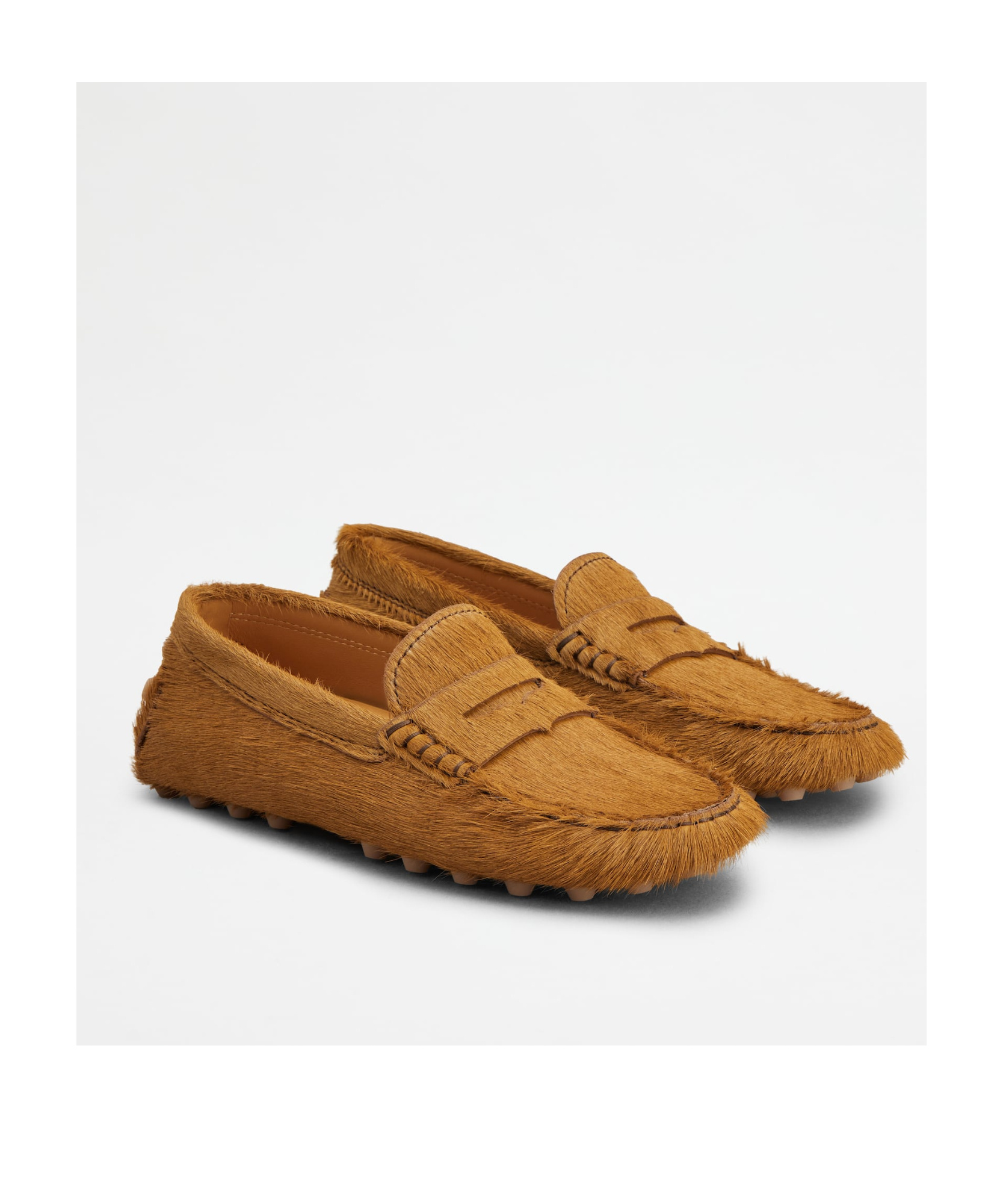 Tod's Gommino Calf-hair Loafers In Brown
