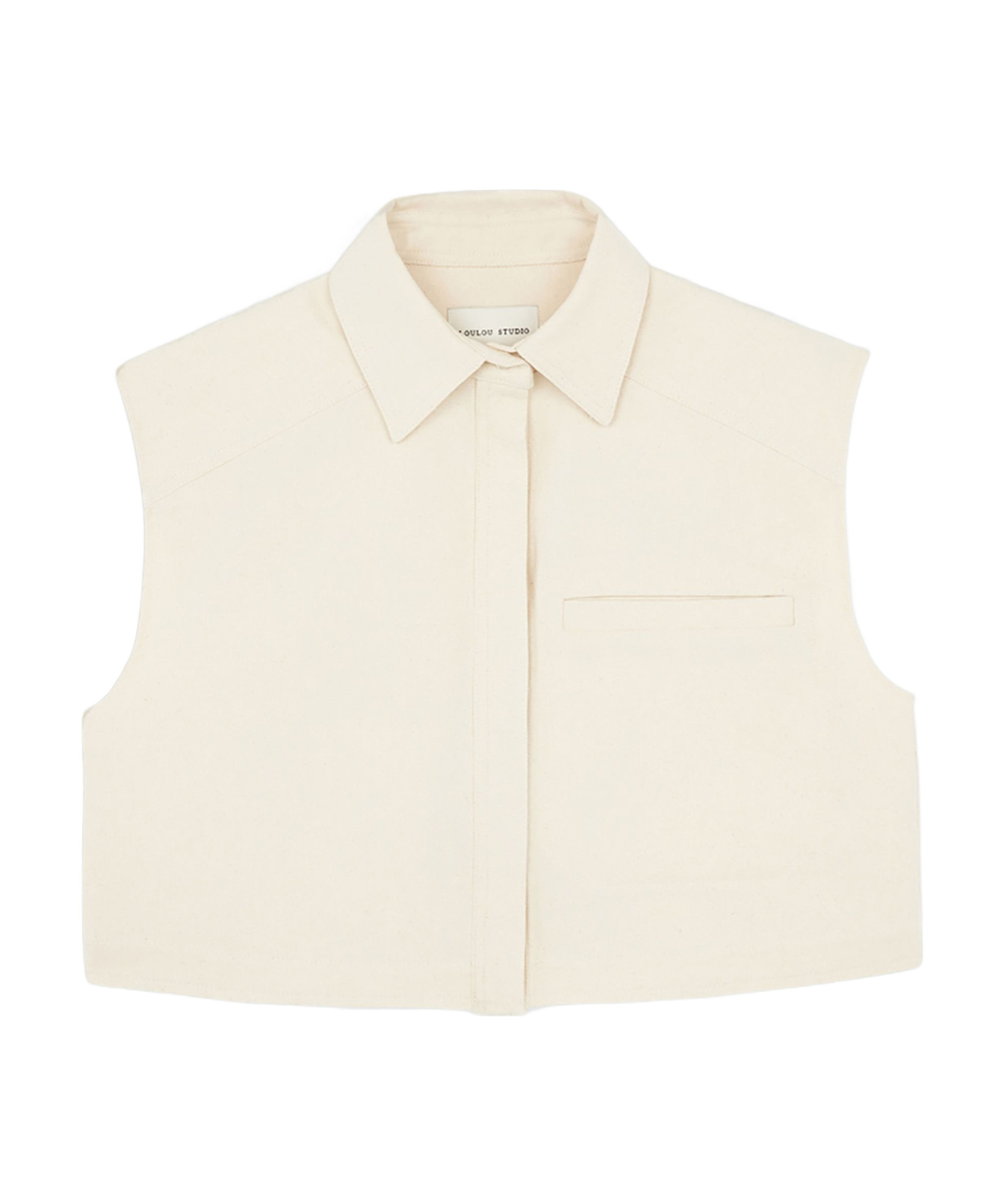 LOULOU STUDIO COTTON-BLEND CROPPED SHIRT