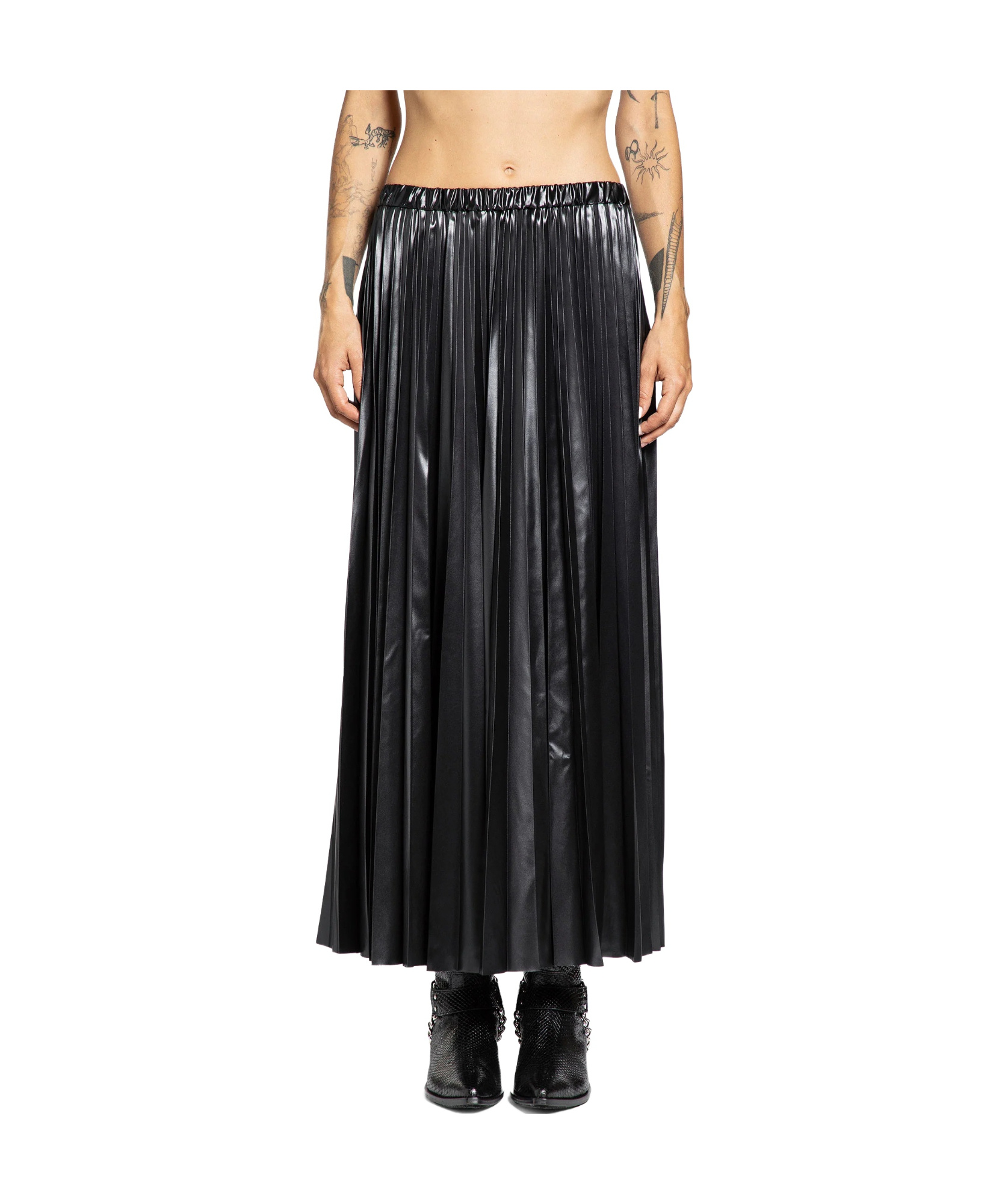 Junya Watanabe Pleated Detail Skirt In Black