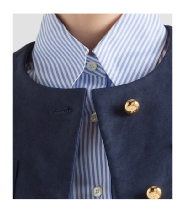 Prada Womens Blue Single-breasted Tricotine-weave Wool Jacket In Blue