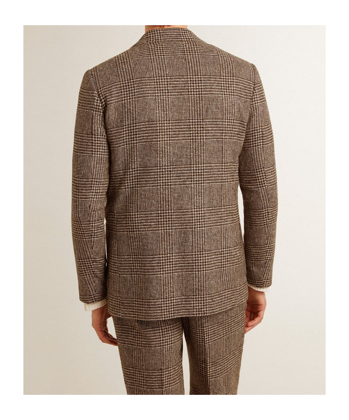 Golden Goose Houndstooth Check Blazer Jacket In Brown