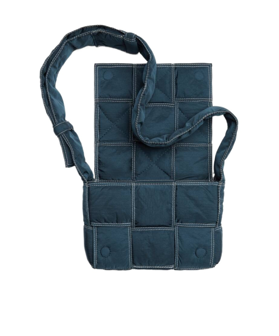 Bottega Veneta Small Tech Cassette Padded Shoulder Bag In Blue