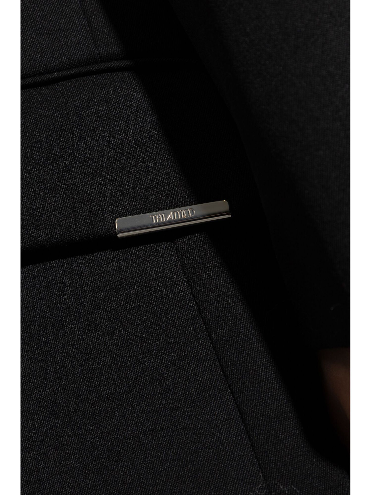 Attico Gabardine Single Breasted Blazer In Black