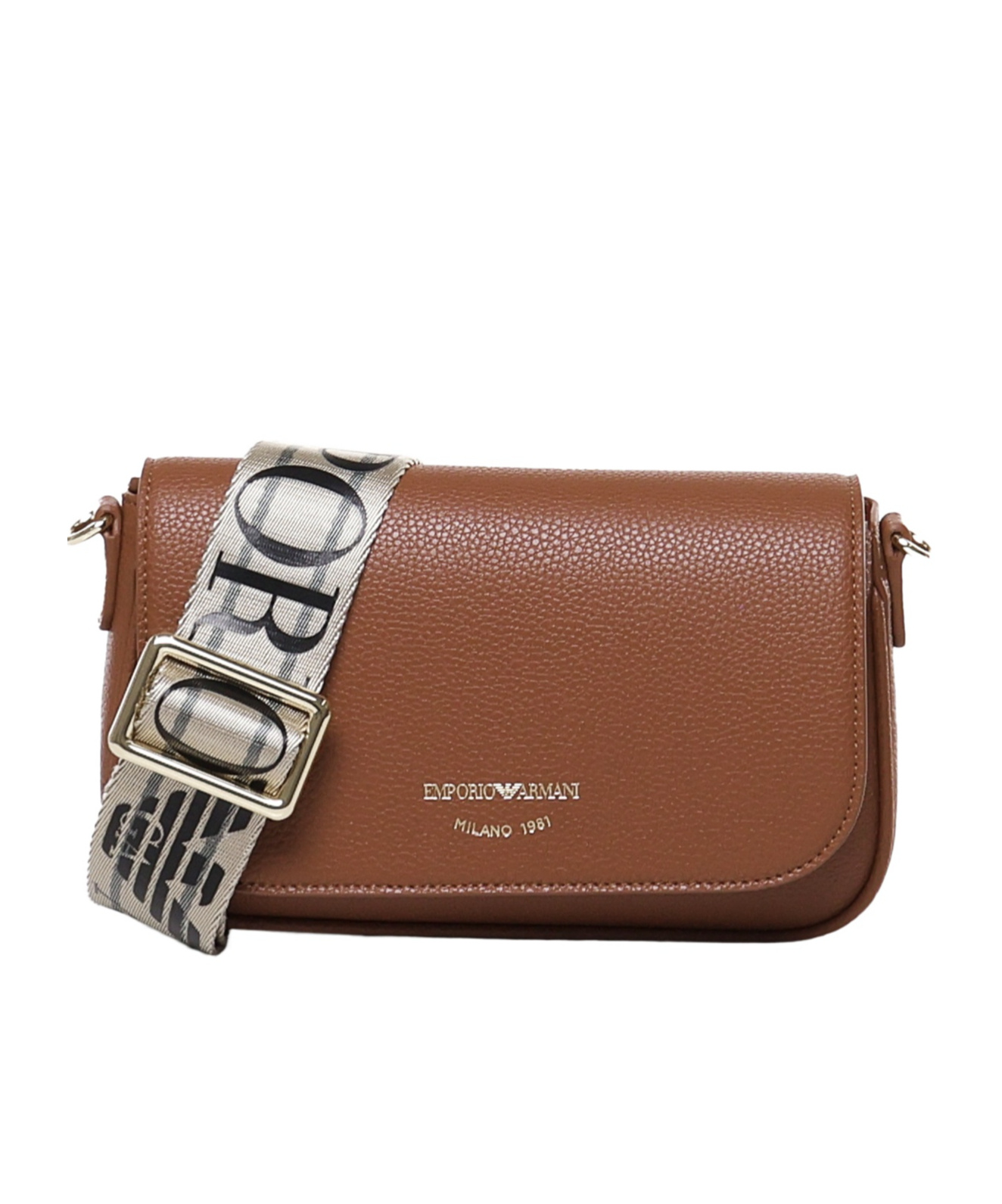 Shop Emporio Armani Mini Shoulder Bag In Brown