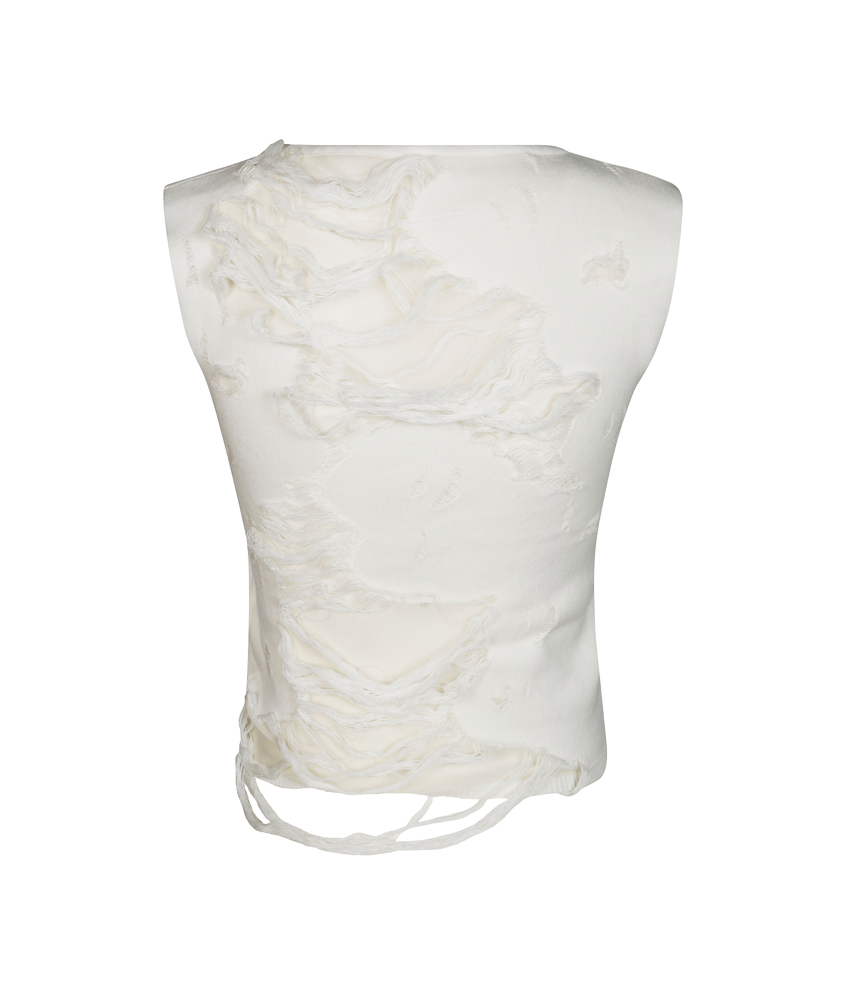 Mm6 Maison Margiela Mm6 By Maison Margiela Layered Distressed Fabric Sleeveless Top In White