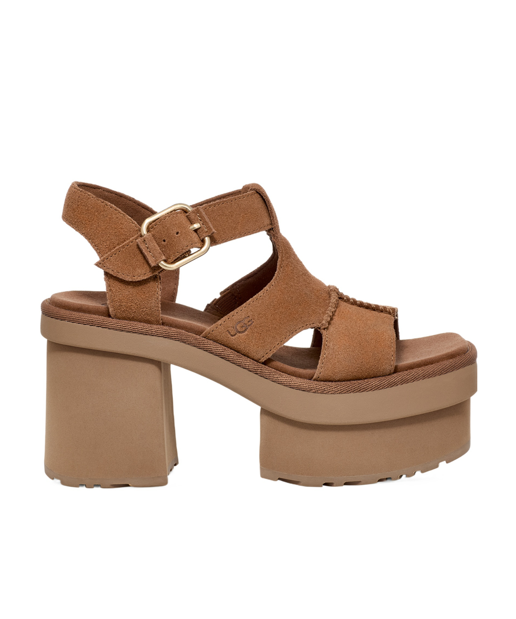Ugg Platform T-strap Sandal In Brown