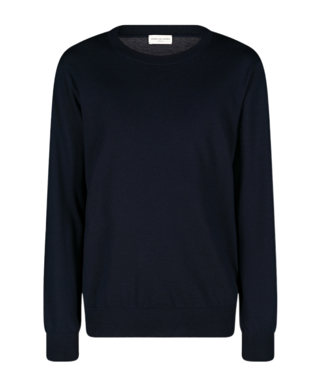 Dries Van Noten Round Neck Sweater In Navy Blue