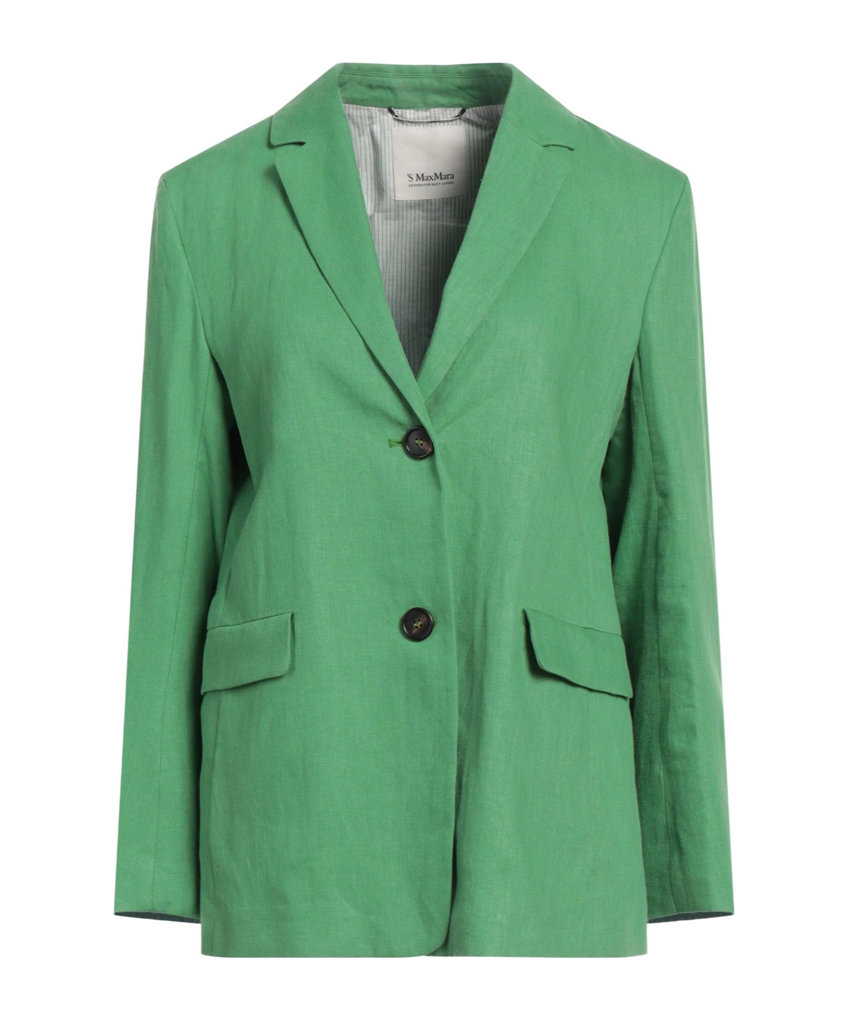 Max Mara Simple Single- Blazer In Green