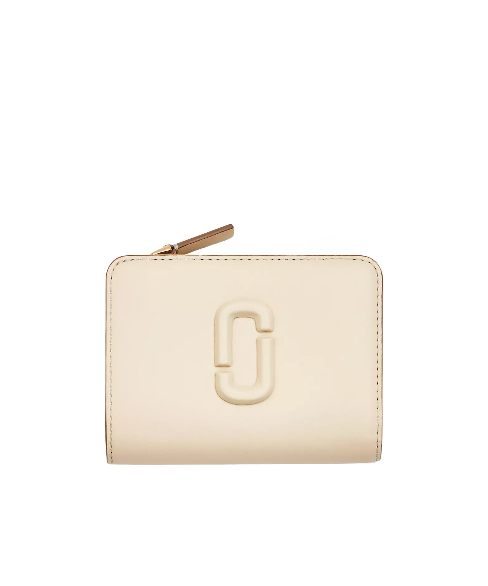 Shop Marc Jacobs The Leather J Marc Mini Compact Wallet In White