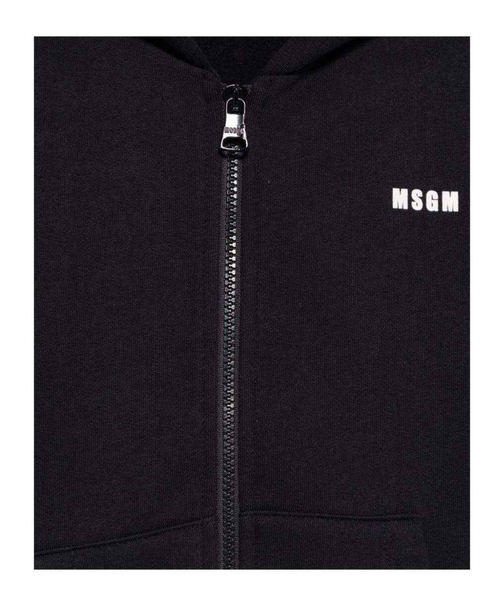 Msgm Logo-print Hoodie In Black
