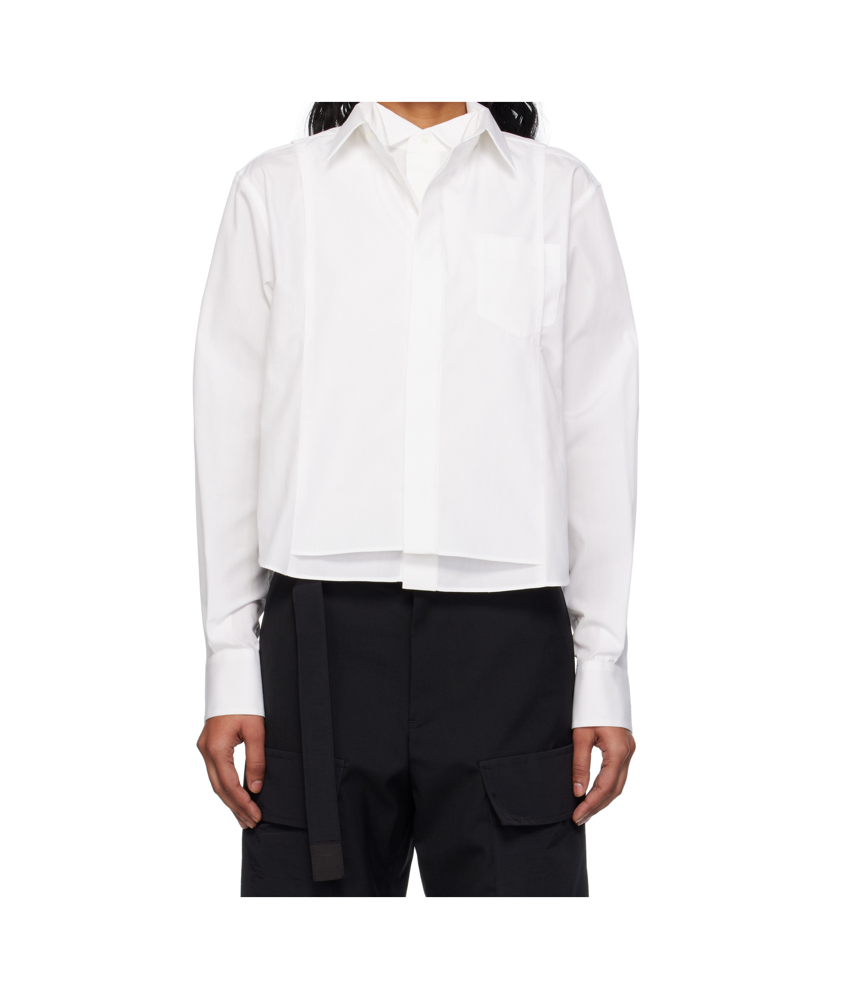 Sacai Long-sleeved Shirt In Red