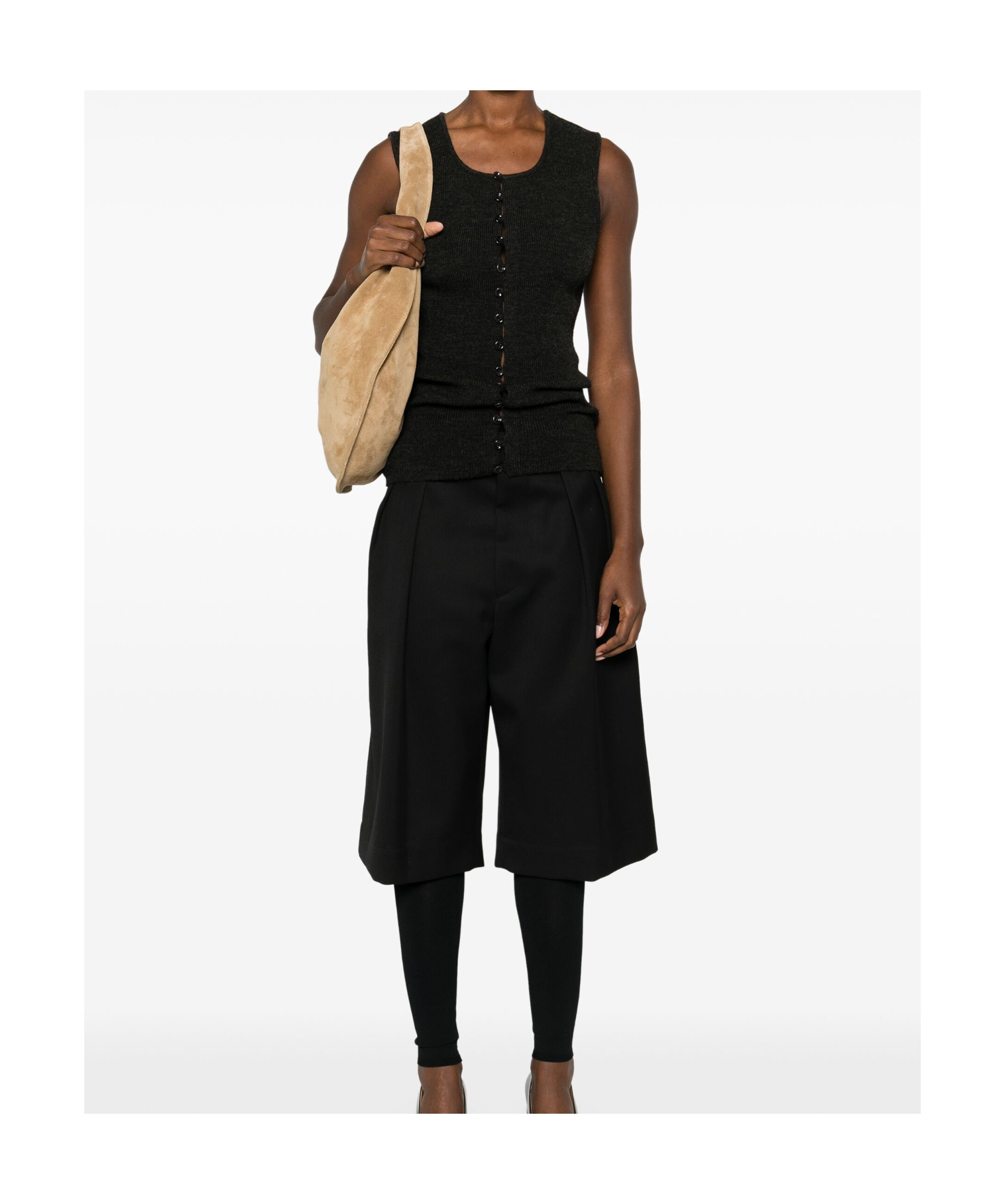 Lemaire Sleeveless Knitted Cardigan In Black