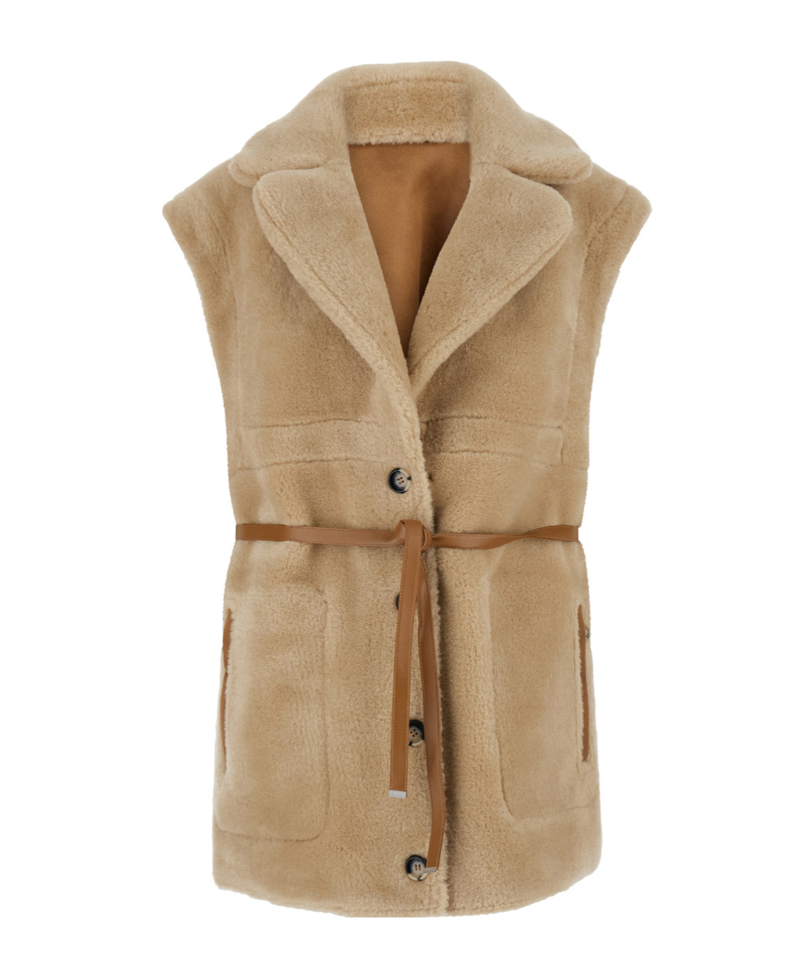 Urbancode Double-sided Lapel Vest In Brown