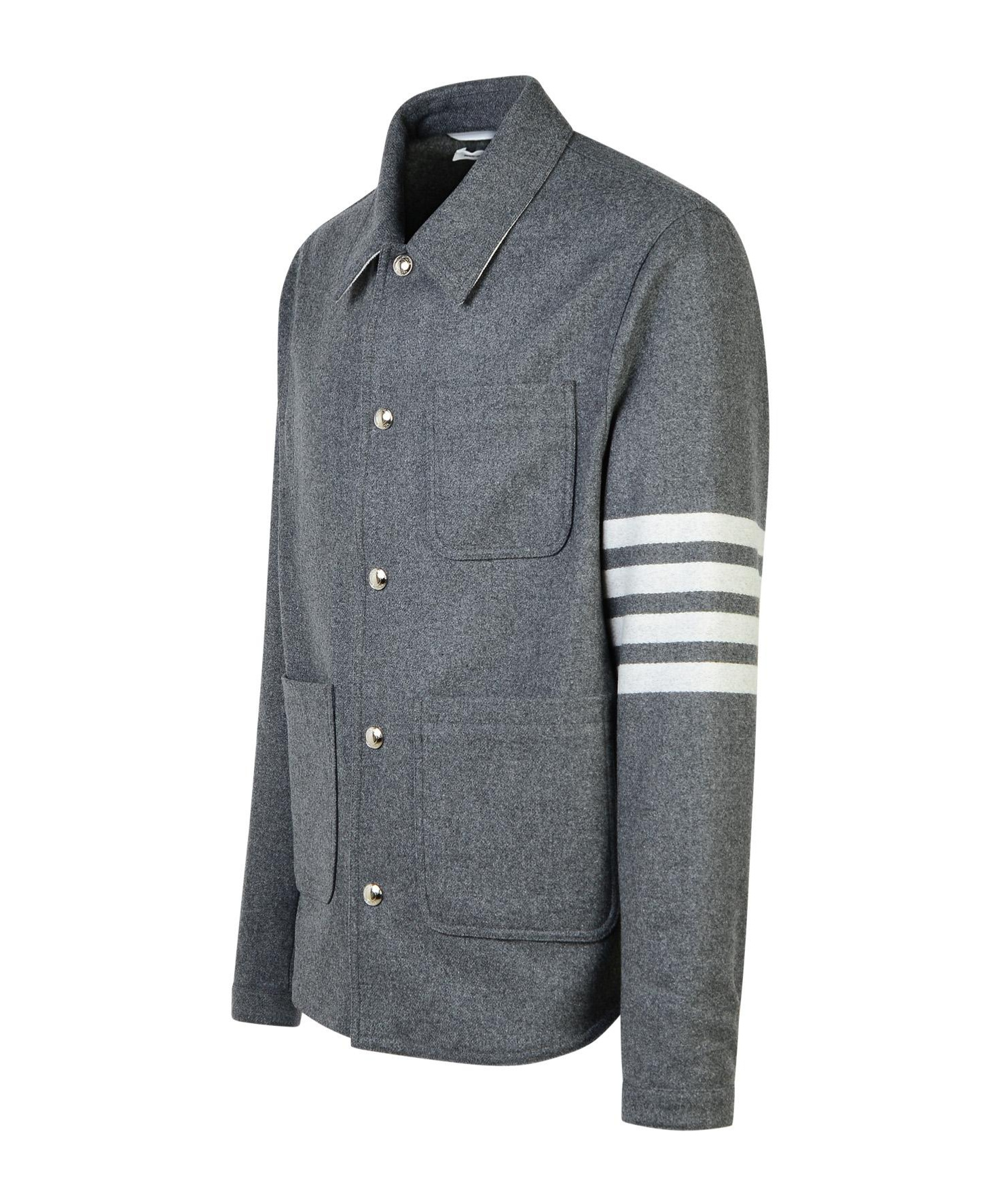 THOM BROWNE THOM BROWNE STRIPE DETAILED BUTTONED JACKET
