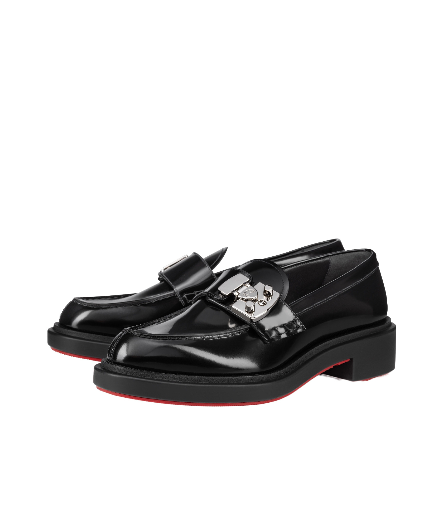 Christian Louboutin Urban Moc Lock Slip-on Loafers In Black