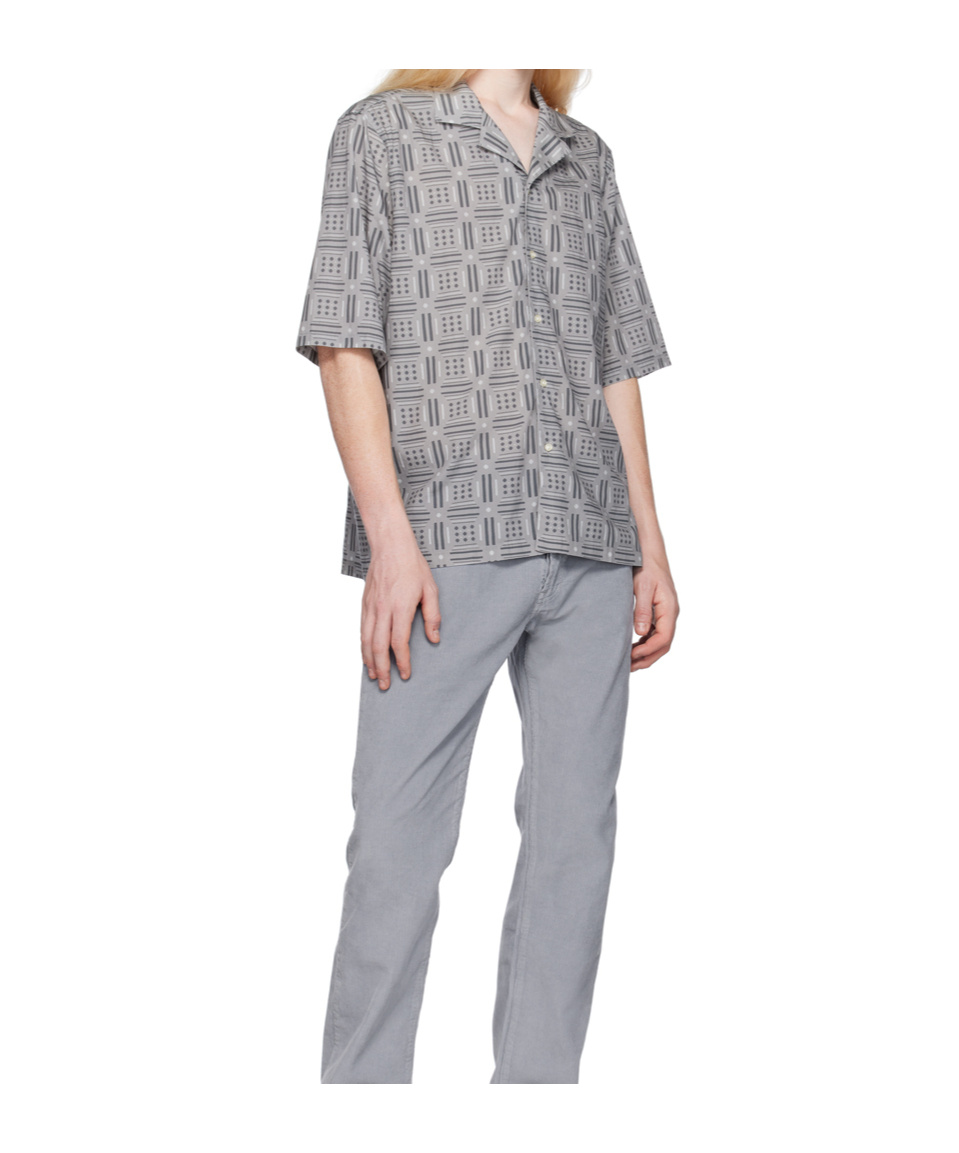 Officine Generale Patterned Shirt In Gray