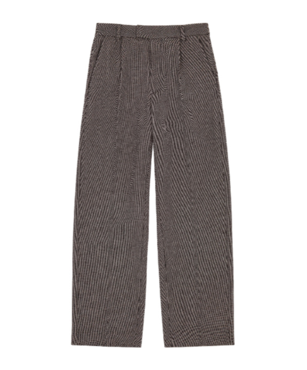 Mm6 Maison Margiela Pleated Herringbone Trousers In Gray