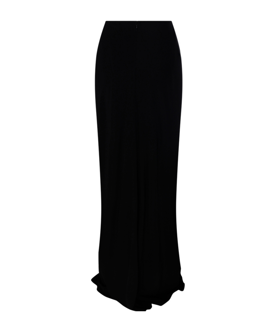 Christopher Esber Ruched High Waist Ankle Length Skirt With Buckle Detail In Black