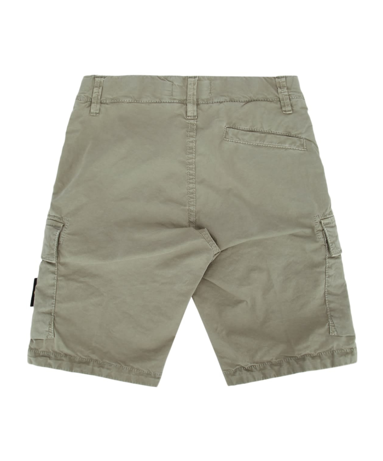 Stone Island Compass-motif Shorts In Green