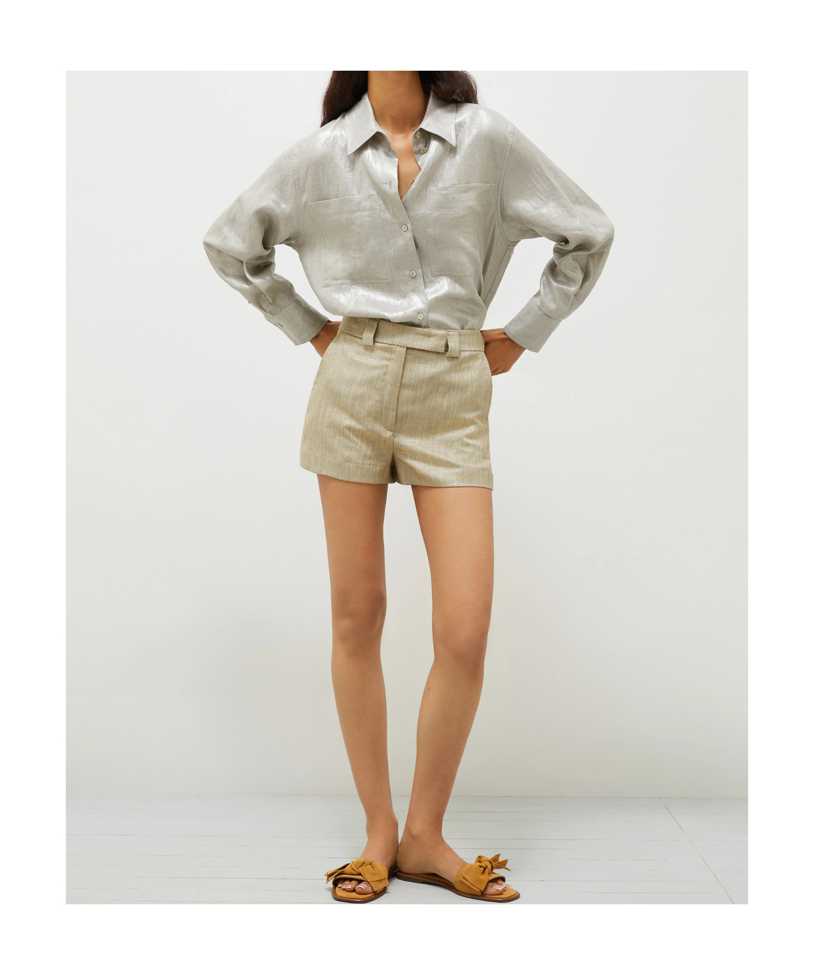 Marella Lurex Yarn-embellished Shorts