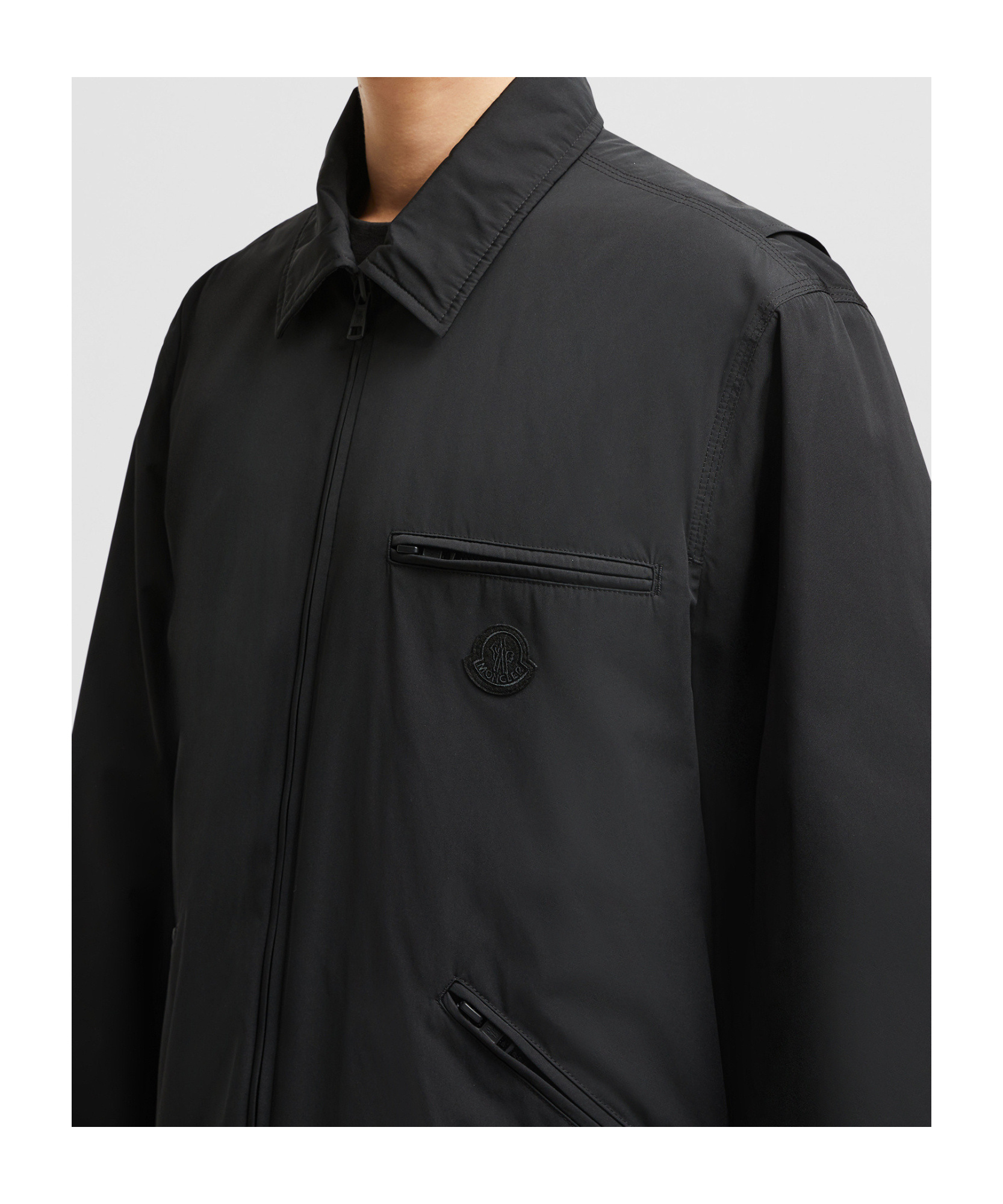 Moncler Doudoune-chemise Réversible Cidone In Black
