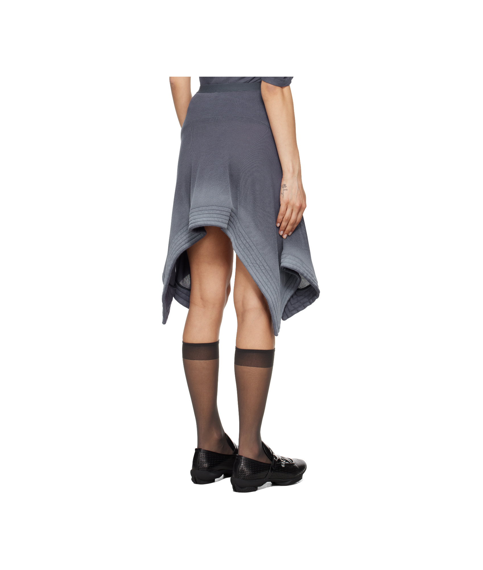 Kiko Kostadinov Navy Celritatem Padded Midi Skirt