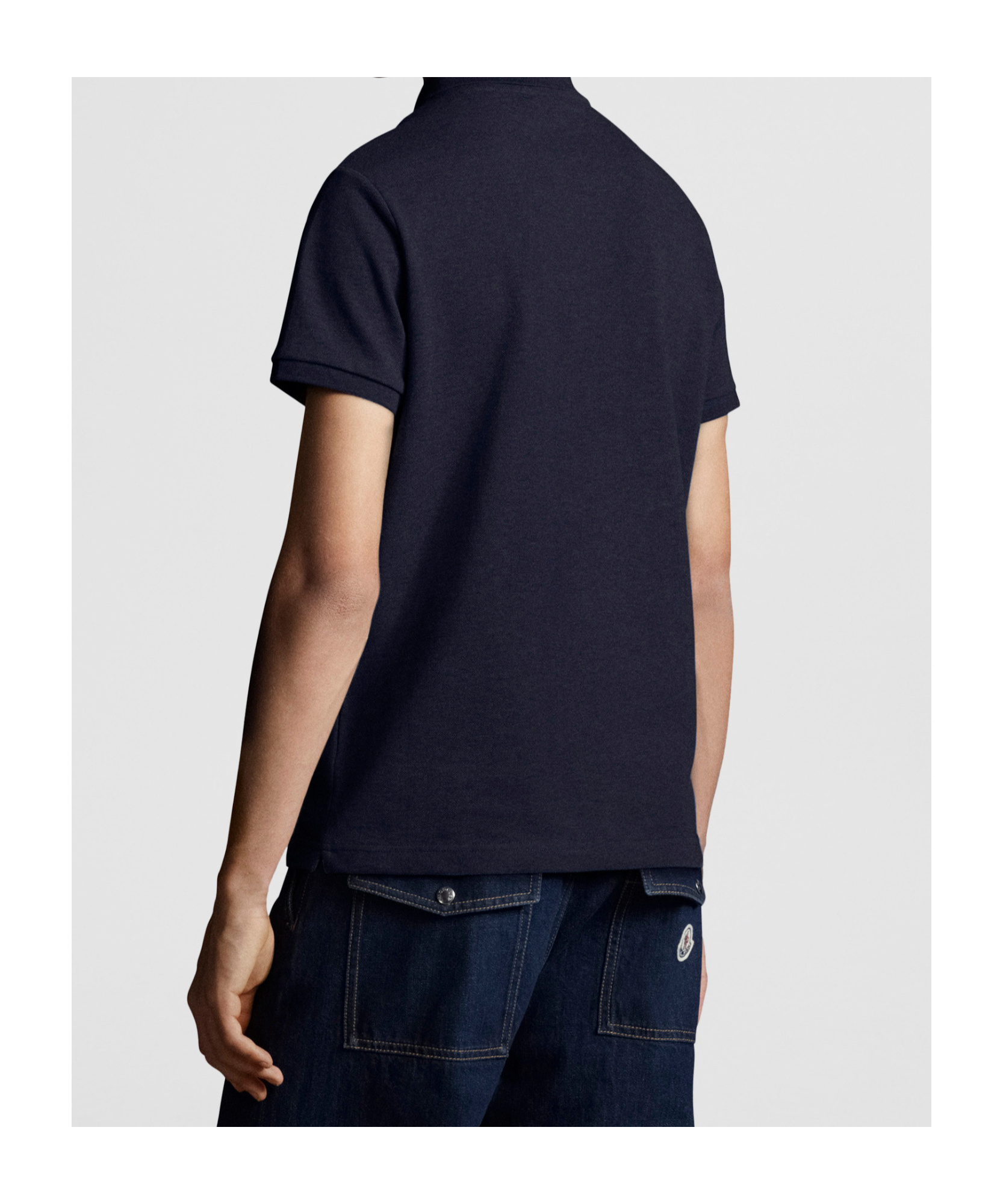 Moncler Short-sleeved Polo Shirt In Blue