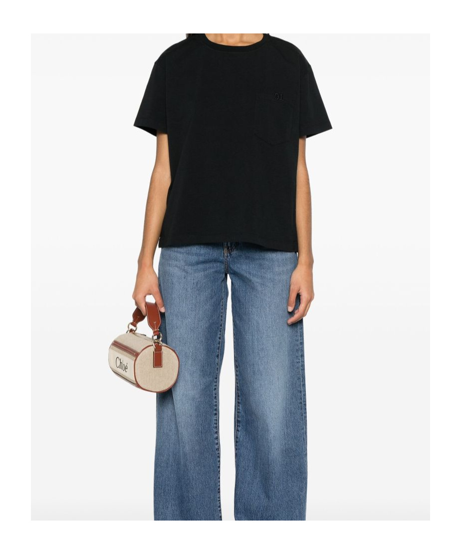 Shop Semicouture Embroidered T-shirt In Black